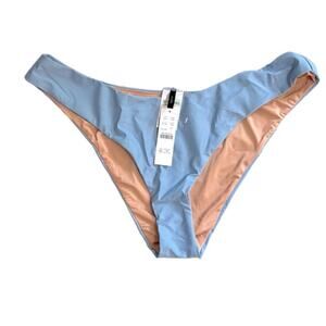 J.Crew Light Blue Cheeky Curved Waist Bikini Bottom, Women’s Size L